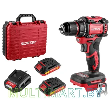 Дрель-шуруповерт Wortex BD 2025 DLi 1329836 (с 2-мя АКБ 1.5 Ач, кейс)